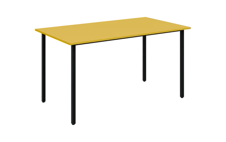 JSB 140N Jídelní stůl 1394 x 800 mm, deska žlutá odio / podnož černá